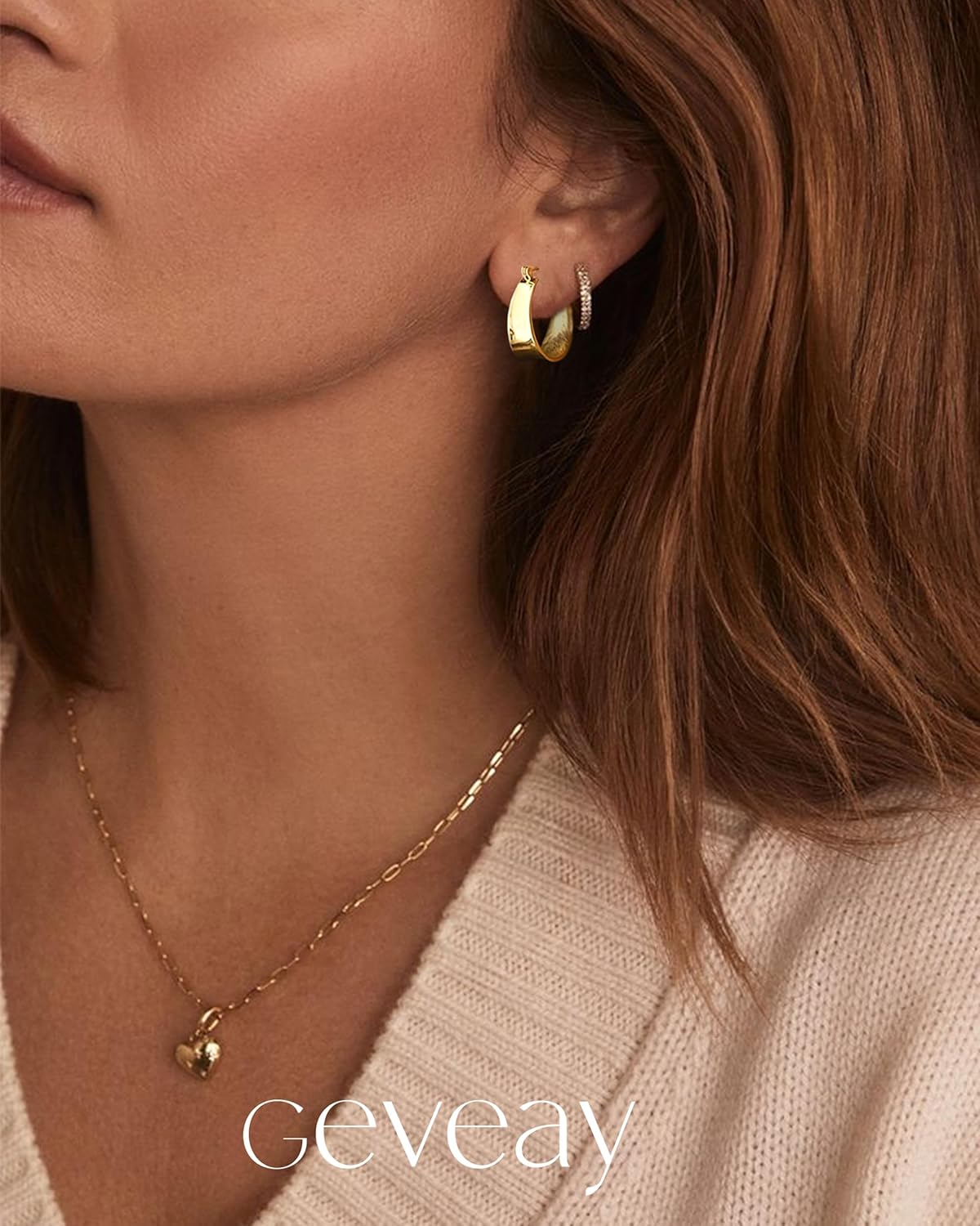 9mm Wide 925 Sterling Silver Earrings Hoop for Women Hypoallergenic 14K Gold Plated Hoop Earrings Lightweight Thick Chunky Hoop Earrings 20/25/30mm - Image 2