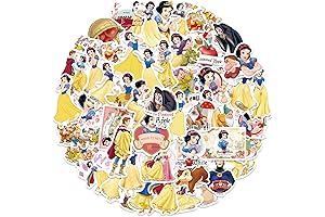 50 Pcs Waterproof Cartoon Princess Snow White and The Seven Dwarfs Stickers...