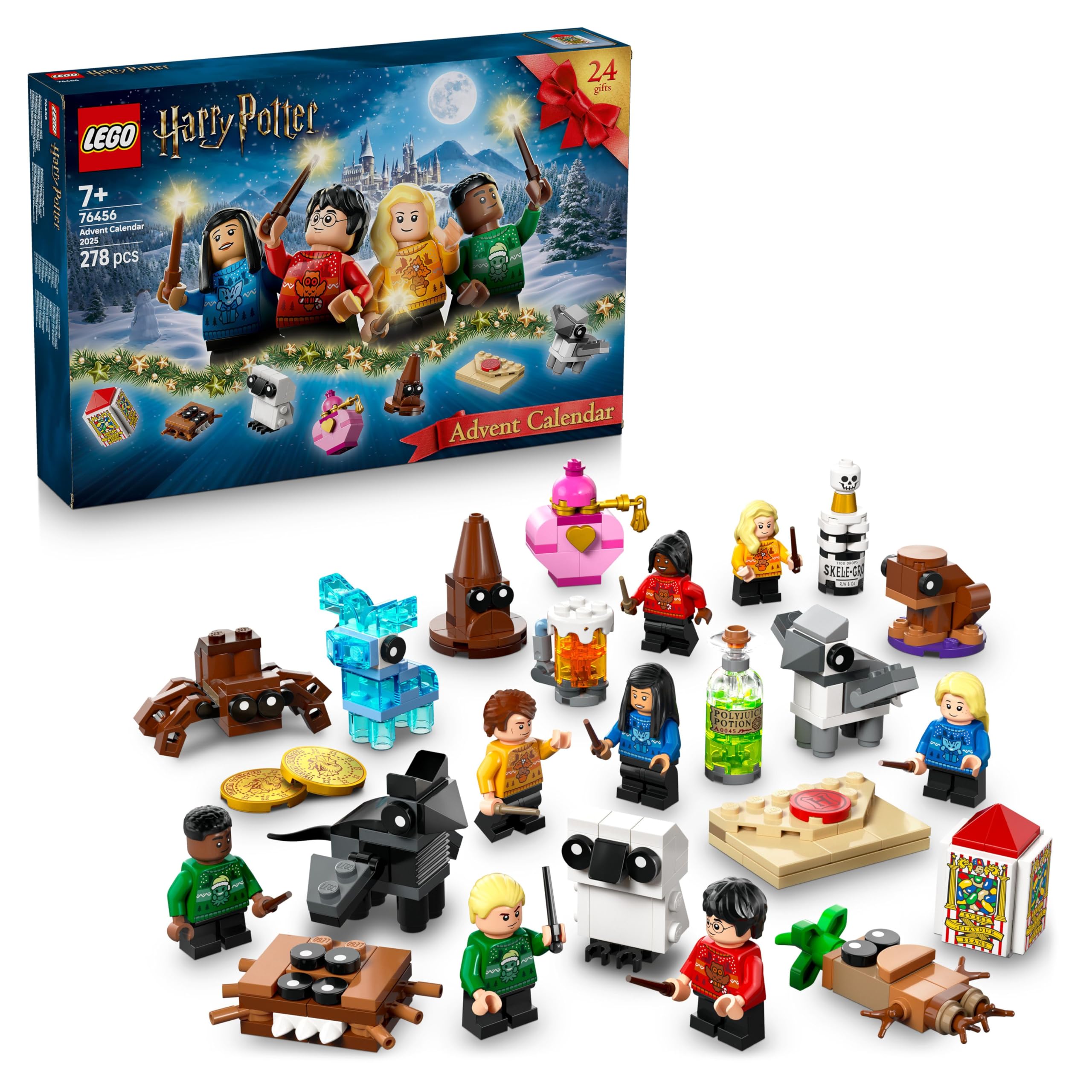 LEGO Harry Potter Calendario dell'Avvento 2025 per Bambini e Bambine da 7 Anni - Gioco per il Conto alla Rovescia di Natale con 24 Sorprese tra cui 8 Minifigure e Mini Modelli - Idea Regalo - 76456