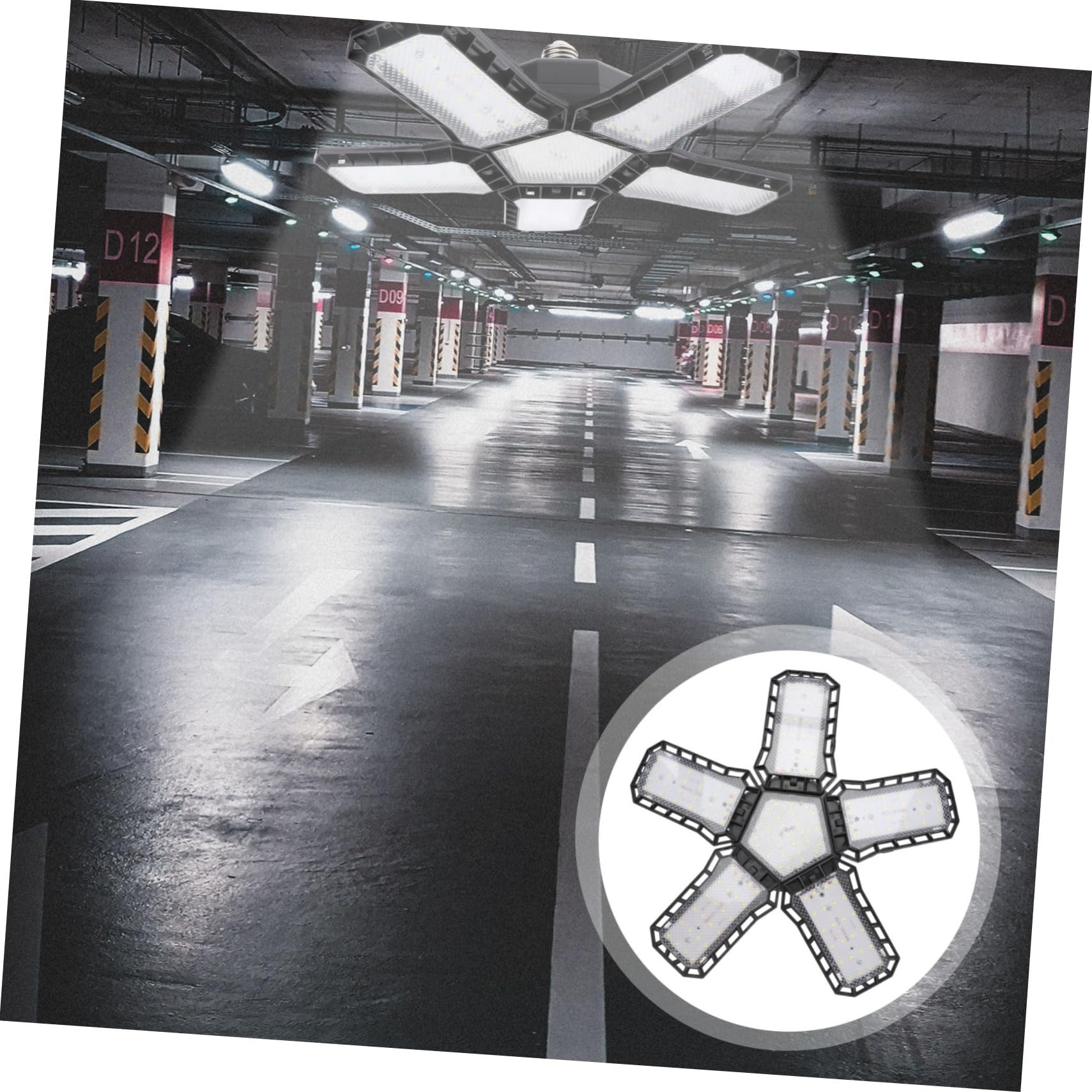 80w Garage Industrial Light Led Can Lights Panel Folding Ceiling High Efficiency — view 3