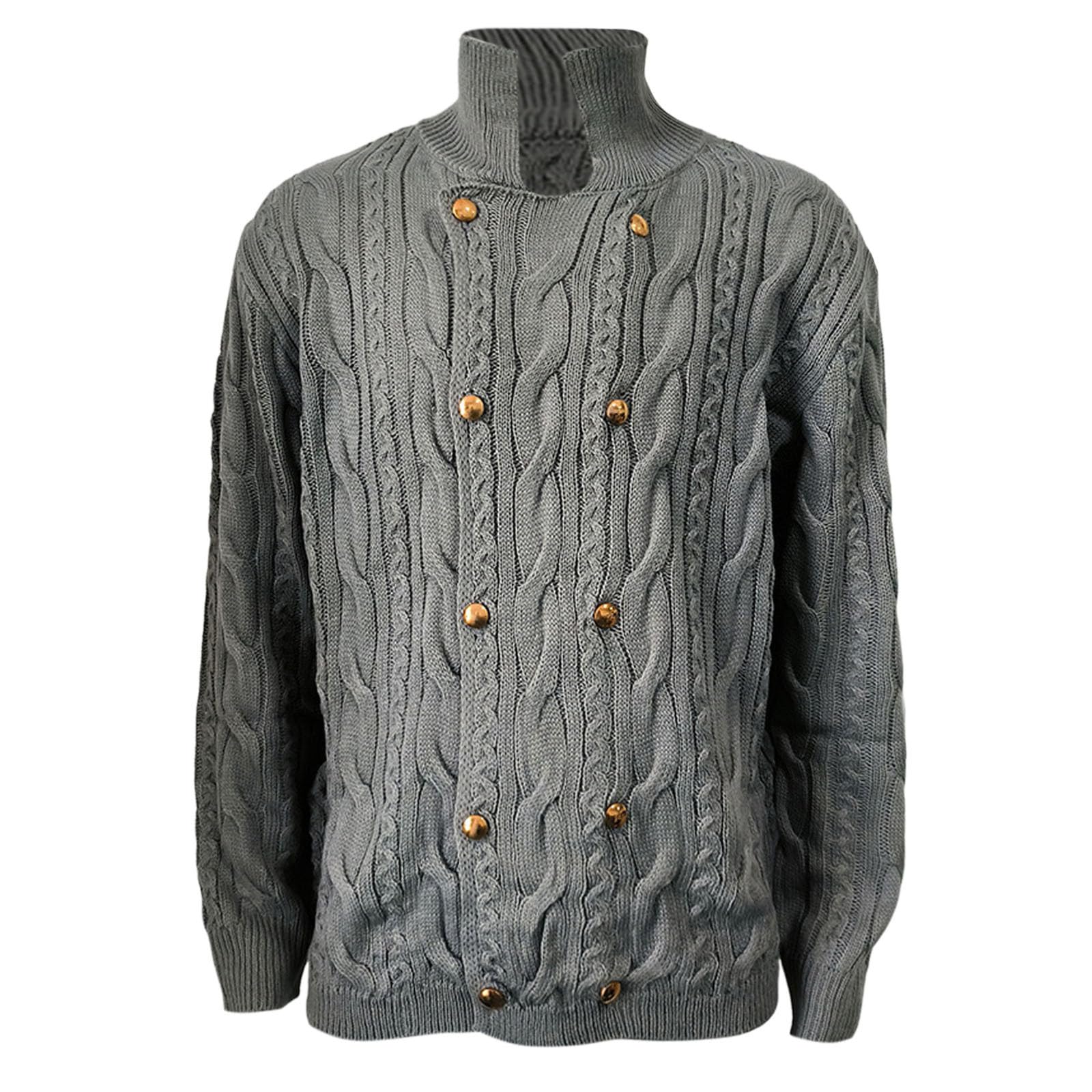 Cardigan Punto Botones Hombre, Chaqueta Hombre Punto Fino Manga Larga Cárdigan De Punto De Invierno Suéter De Punto Con Botones Y Bolsillos De Punto Grueso Casual Cuello Chal Para Otoño E Invierno
