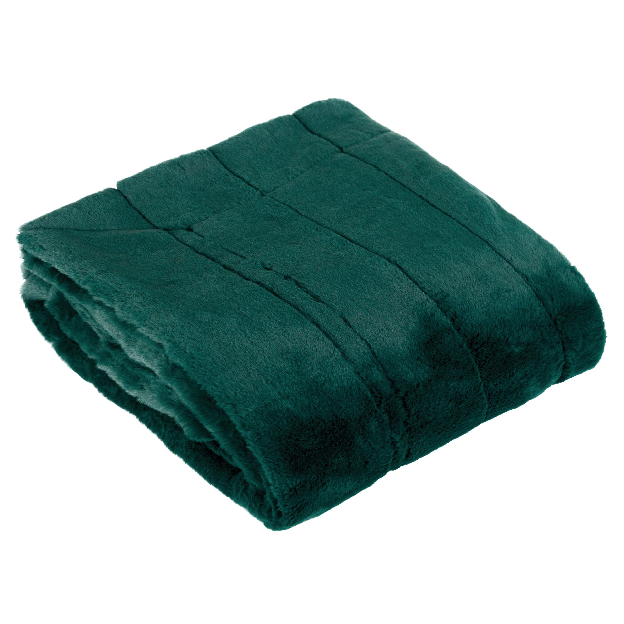 Paoletti  Emerald Empress Faux Fur Throw - 130 x 180c