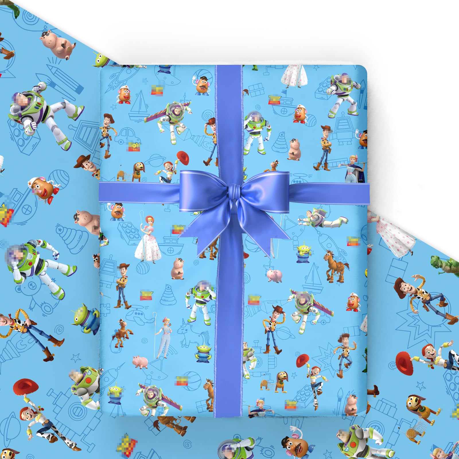 Wrapping Paper 5 Sheets- 50*70cm Cartoon Wrapping Paper Sheets, Gift WrappinG PapeR for Present Gift Wrap Pack for Birthday, Recyclable BirthDay WrapPing PapER for Kid Boy Girl Party Favor Decorations