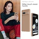 YATWIN Silicone Back Case for Google Pixel 7, Soft-Touch Phone Back Cover for Google Pixel 7-Milk Tee, Light Brown gallery image