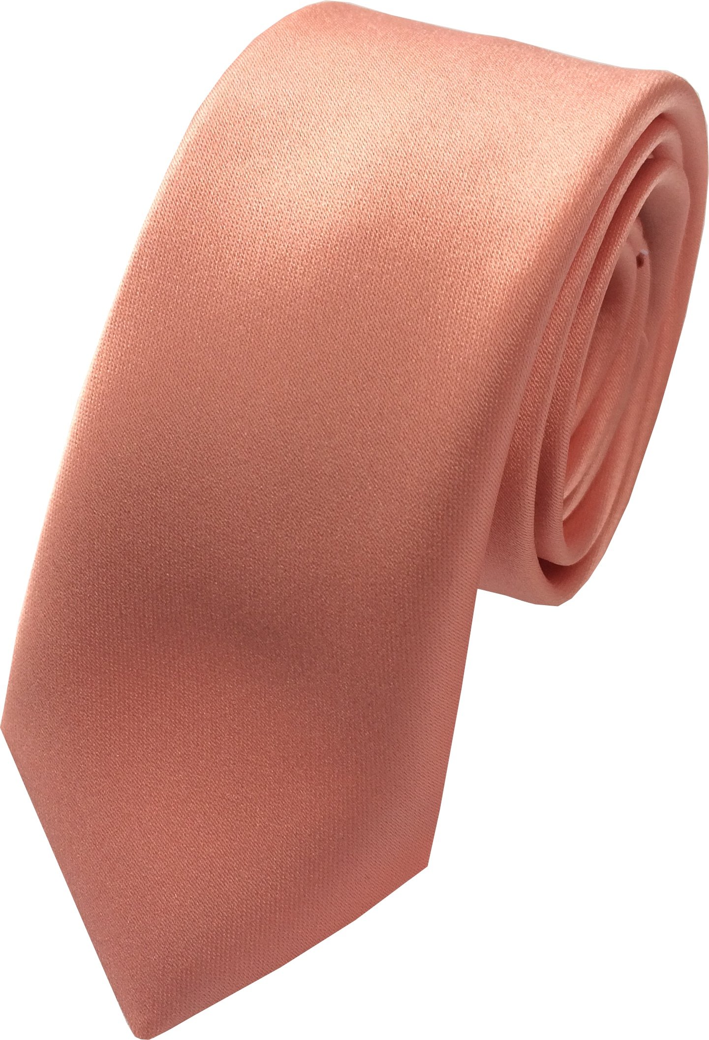 Great British Tie Club Men's Peach Echo Peach Skinny Satin Neck Tie