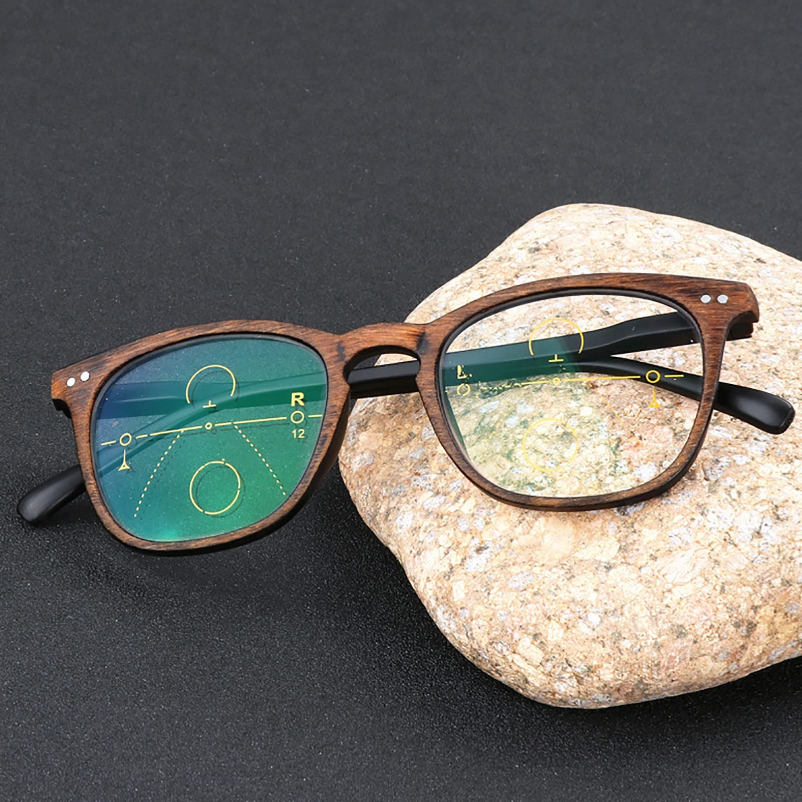 Gafas De Lectura,Gafas Presbicia, afas Multifocales Progresivas, Gafas De Sol De Transición De Uso Dual Lejano Y Cercano, Gafas De Lectura Fotocromáticas (Color : Brown, Size : +2.75)