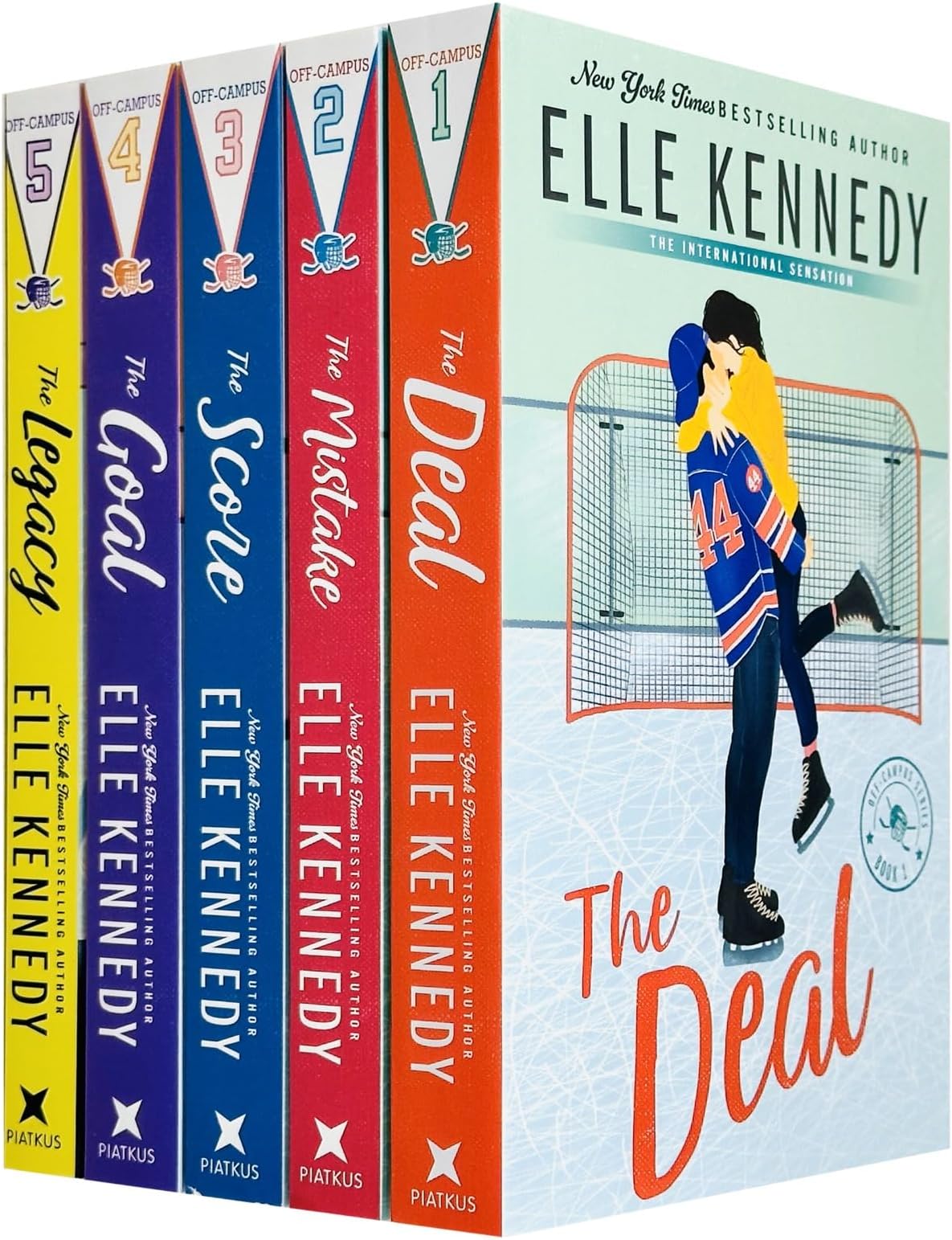 Off Campus Series 5 Books Collection Set (The Deal, Mistake, Score, Goal, Legacy) by Elle Kennedy