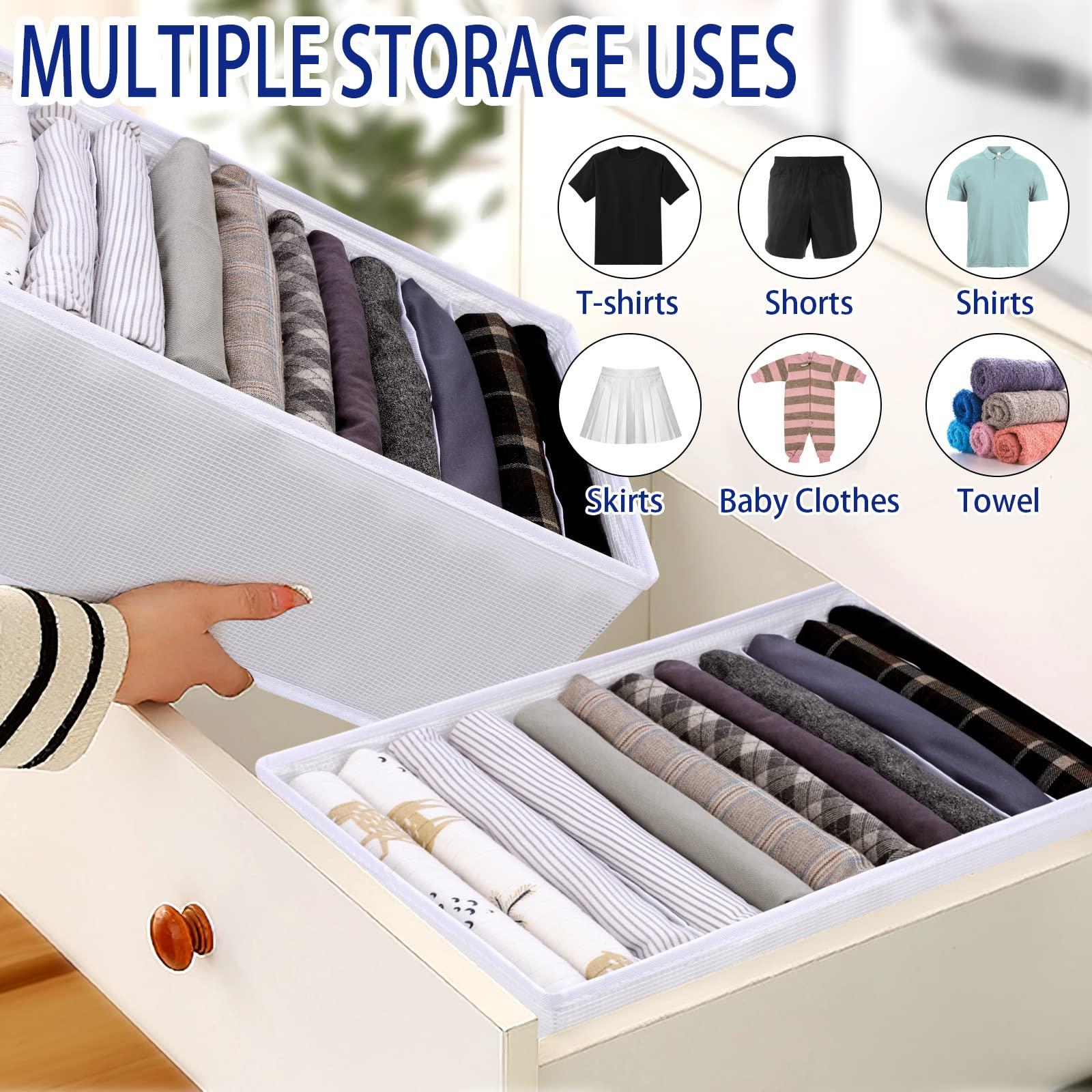 Organizador Armario Ropa 12 Rejillas Cajas Organizadoras Armarios 2 Piezas Plegable