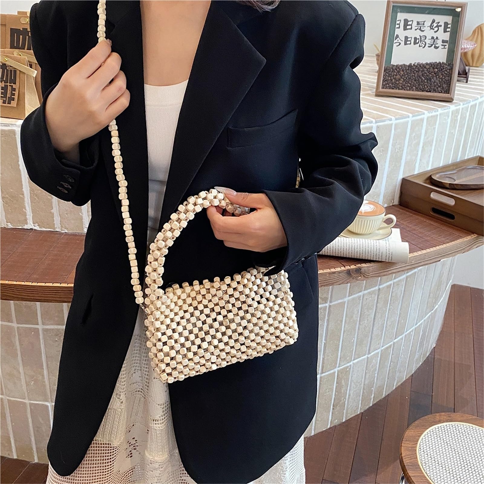 borsa donna estiva Borsa da donna in acrilico for a tracolla estiva Tracolla traforata intrecciata