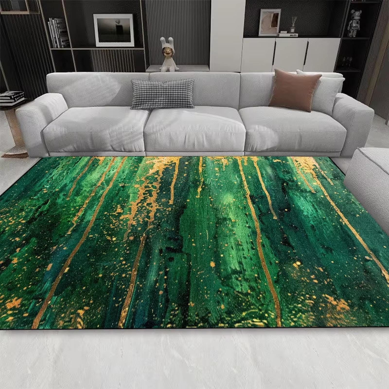 Alfombra moderna abstracta de diseño lavado de tinta con tacto suave