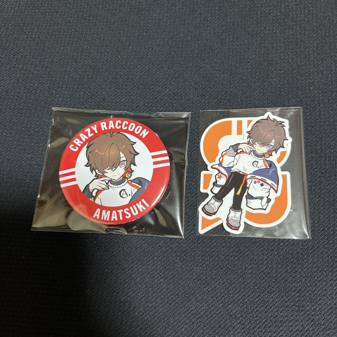 Amazon.co.jp: Crazy Raccoon CR 天月 ステッカー 缶バッジ