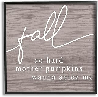 Stupell Industries Humorous Fall Phrase Rustic Pattern Autumn Typography Framed Wall Art, Design By Daphne Polselli