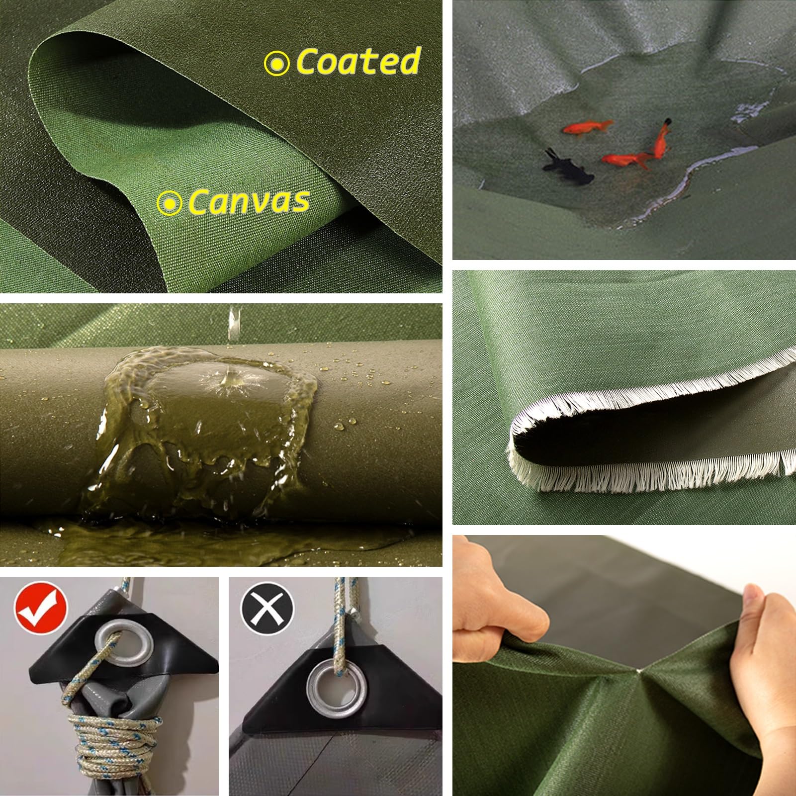 Amazon.com: Canvas Tarp Sheet 3x3m 3x4m 3x5m Waterproof