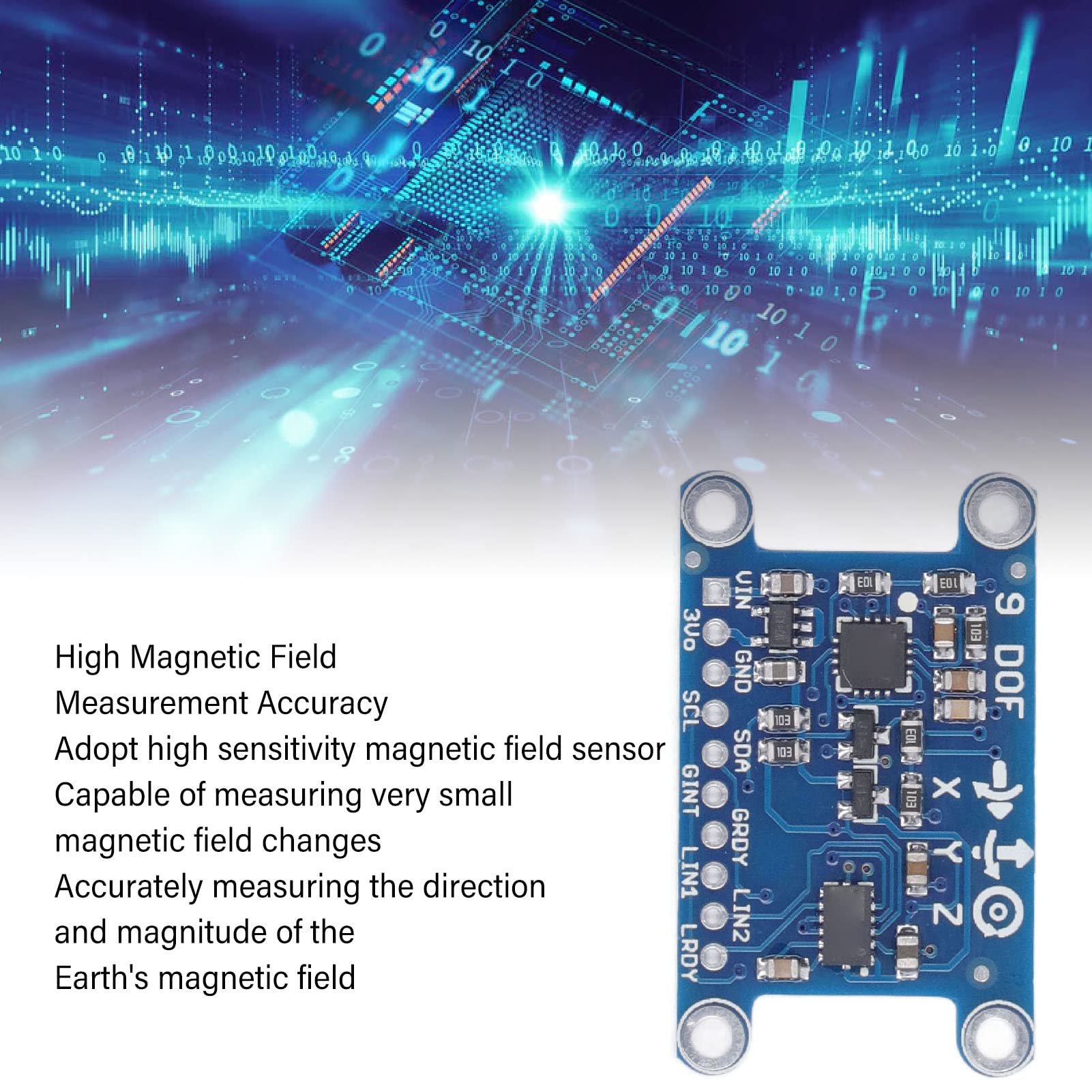 Modulo Giroscopio 9 Assi Per Arduino - Sensore Magnetico, Bussola, Velocità Angolare, 3-5V Con Cavi Dupont - Foto 10