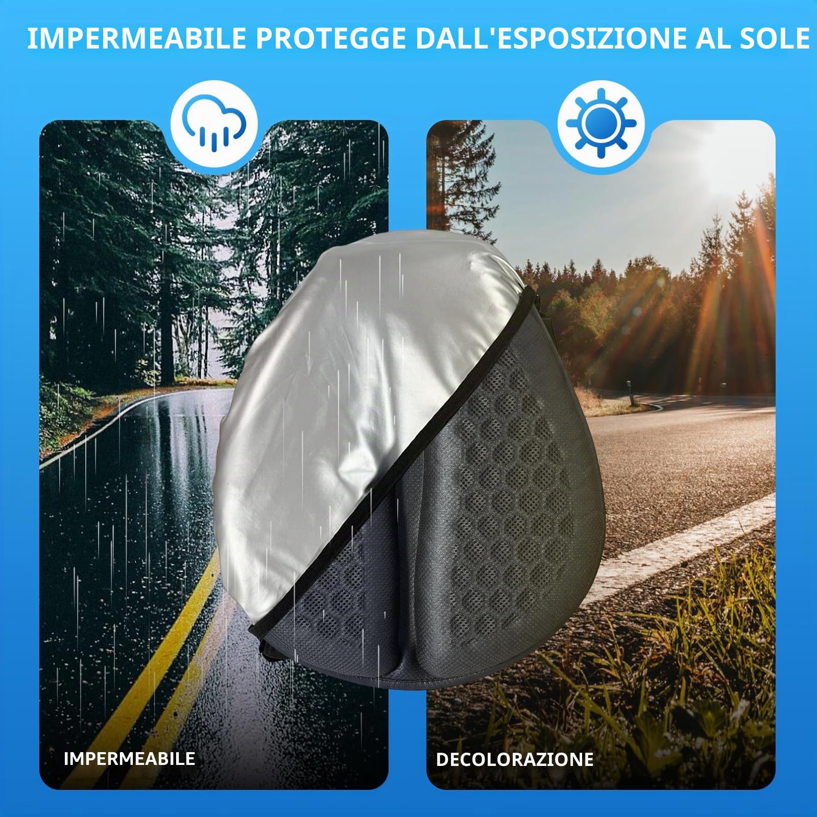 Cuscino per Sella Moto Pieghevole,Cuscino per Sella Moto a Nido d'ape 3D Altamente Elasticizzato,Polvere e Impermeabile,Confortevole e Traspirante,Adatto per Viaggi a Lunga Distanza