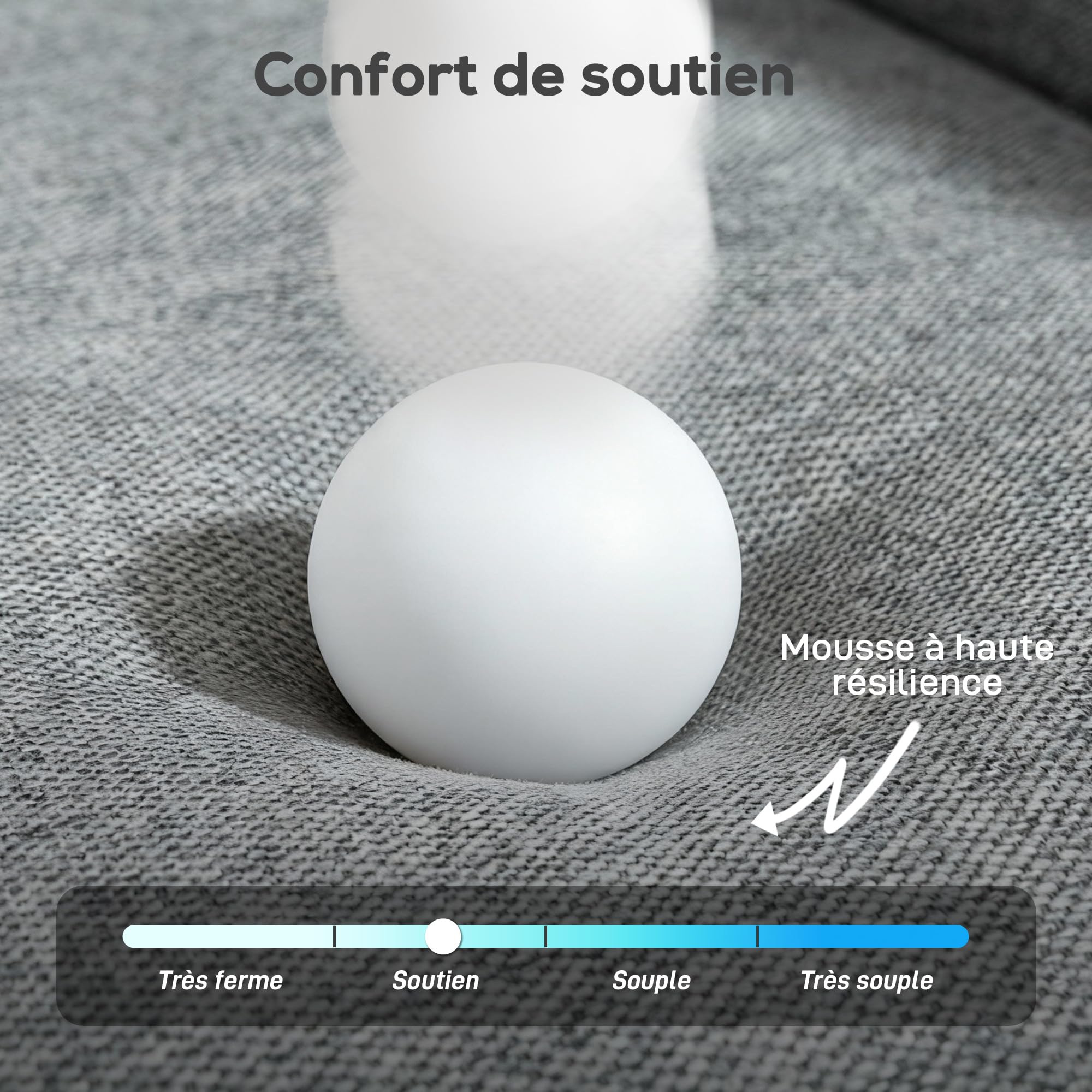 HOMCOM Canapé 2 Places Assise et Dossier Rembourrés 136 cm Gris