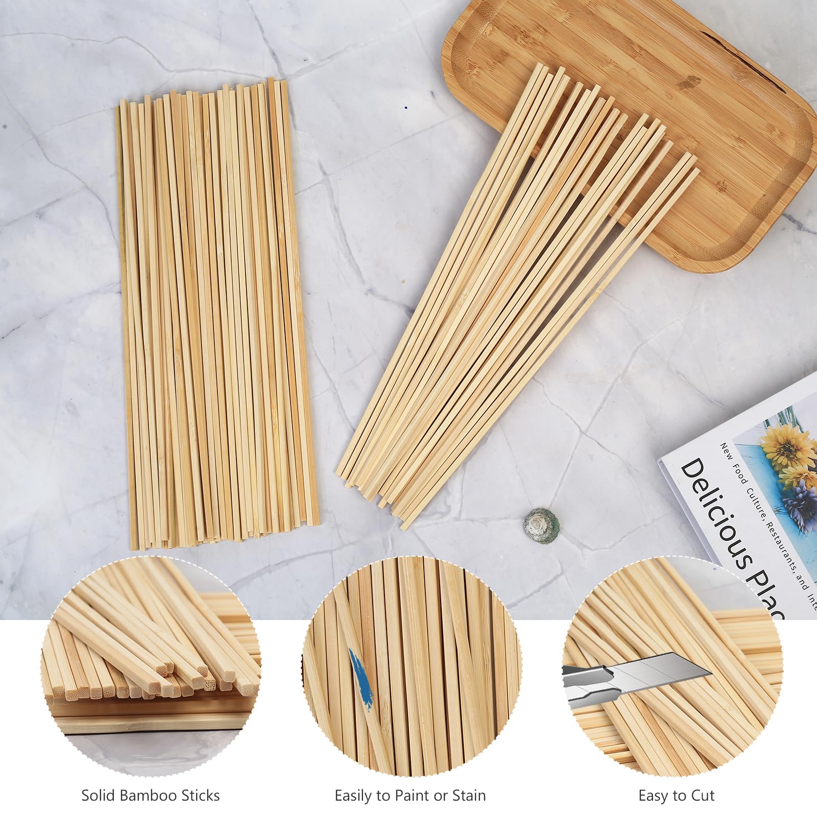 KOXXIAMOQ 250 Pcs Wooden Sticks for Crafting Balsa Wood Sticks - Image 3