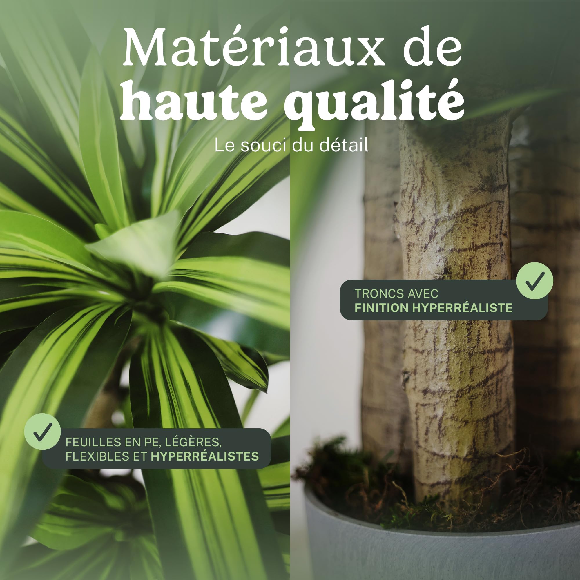 Maia Shop Dracaena Artificielle 150 cm - Faux Arbre d'Intérieur