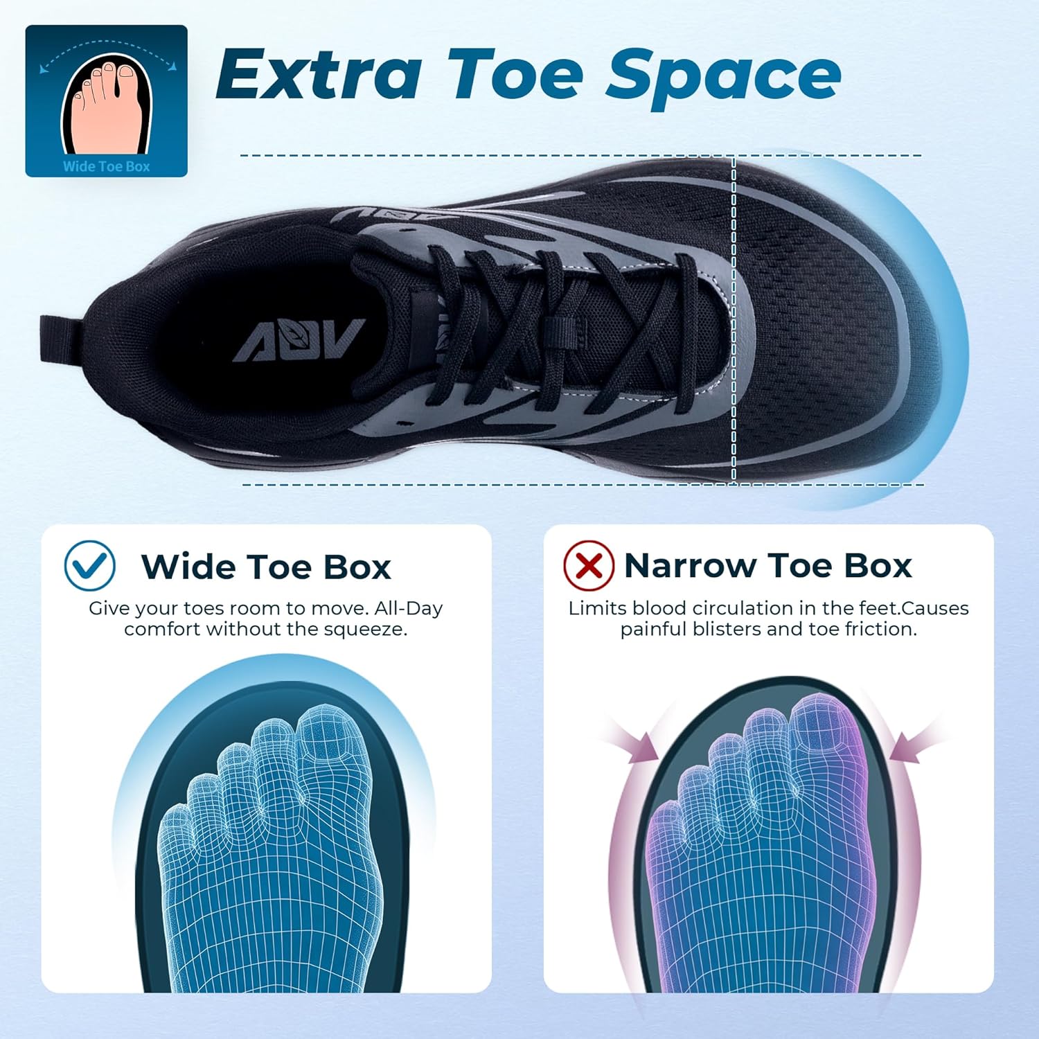 Autper Wide Toe Box Running Shoes for Men Arch Support Walking Sneakers Orthotic Slip On Tennis Shoes for Bunions Plantar Fasciitis, Flat Feet, Heel Pain Relief
