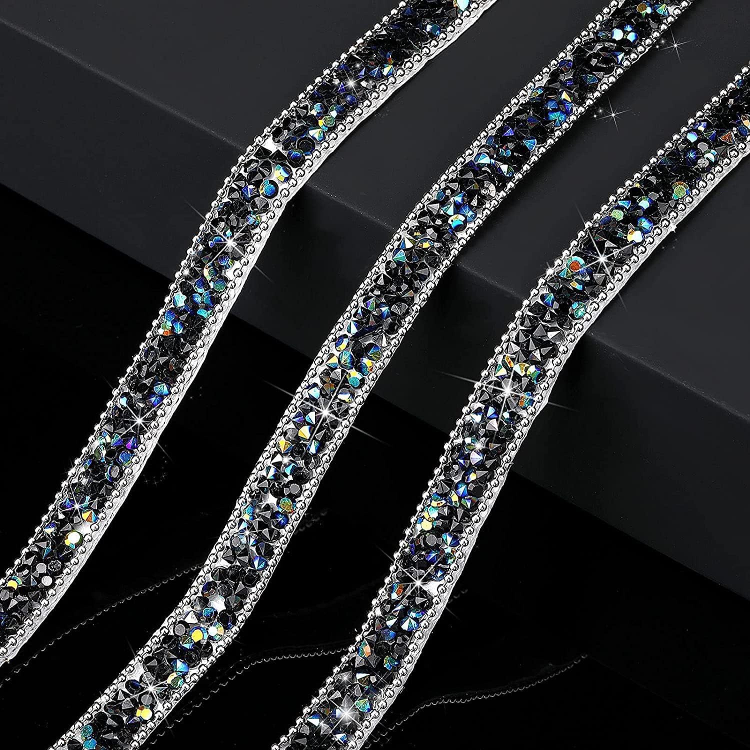 Wstążka samoprzylepna kryształowa kryształ górski diament 3 jardy x 10 mm błyskotka DIY kryształ górski diamentowa naklejka wydarzenie wesele samochód telefon złoty
