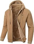 Yuyangdpb Hommes Zip Up Hoodie poids lourd polaire Sherpa doublé Sweatshirt Vestes Hiver Manteaux chauds