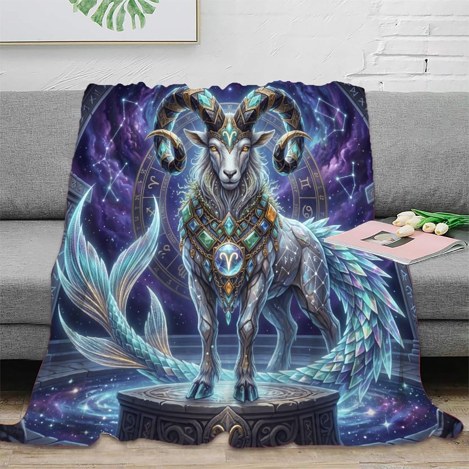 W7C8U2X3 Aries Zodiac Dreamy for for Soft Throw Blanket, Bedroom Sofa Couch