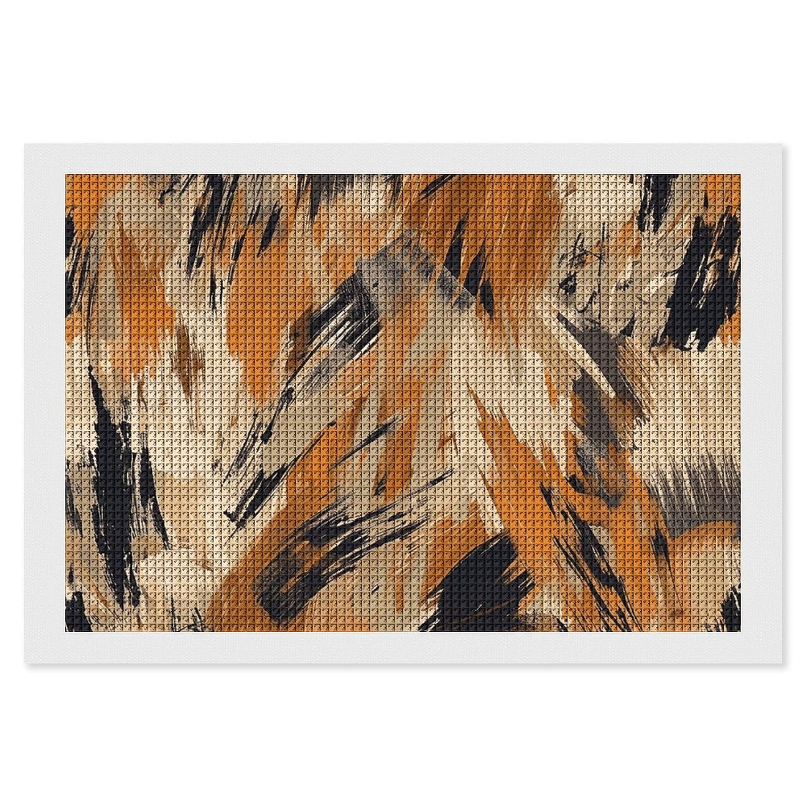 NONHAI Diamond Painting Kits for Adults - DIY Diamond Art Kits for Beginners - Full 5D Paint Drill Diamond Dots Paintings- with Tiger Stripes Diamonds Pictures Gem Art and Craft Wall Decor 8"x12"