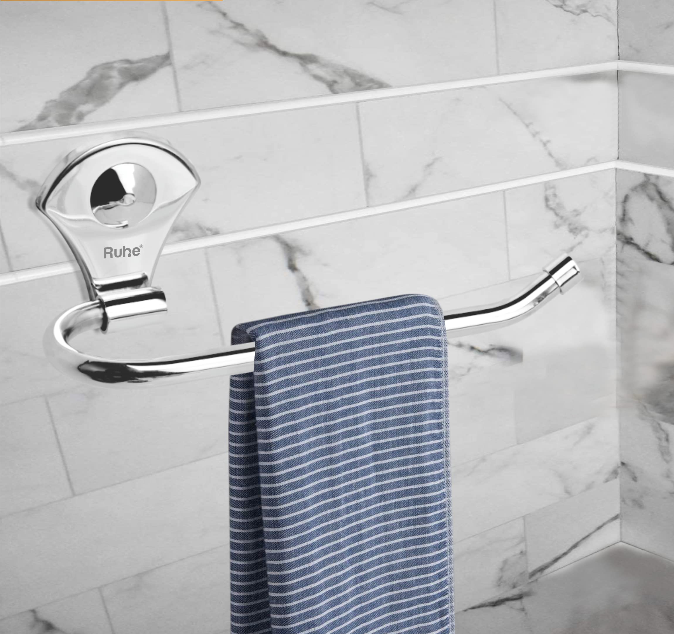 Ruhe® Feather Series Napkin Ring | Premium Stainless Steel Wall Mounted Round Napkin Holder | (Chrome Finish) | ONLY- Napkin Ring