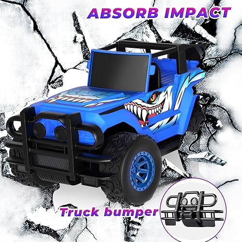 Miniatura 3 de Auto de control remoto para niños y niños, camión monstruo de juguete para niños pequeños, autos de carreras a control remoto a escala 120 con