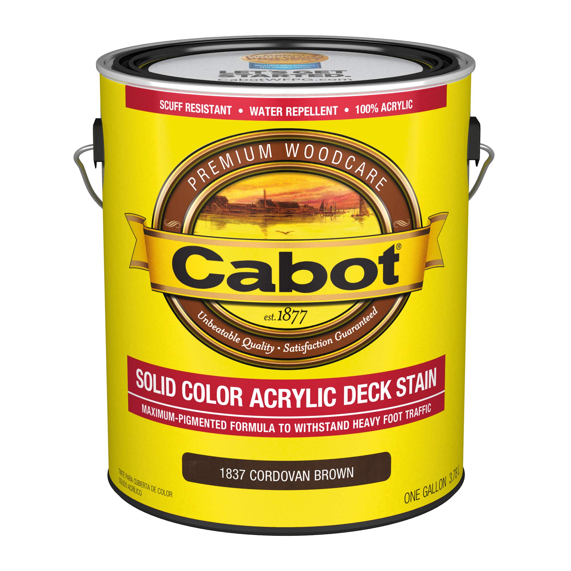 Cabot 140.0001837.007 Solid Color Decking Stain, Cordovan Brown