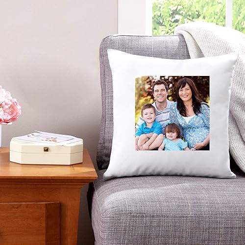 Miniatura 2 de Let's Make Memories Almohada de fotos personalizada, para mamá, para ella, foto con mensaje, 15 pulgadas cuadradas.