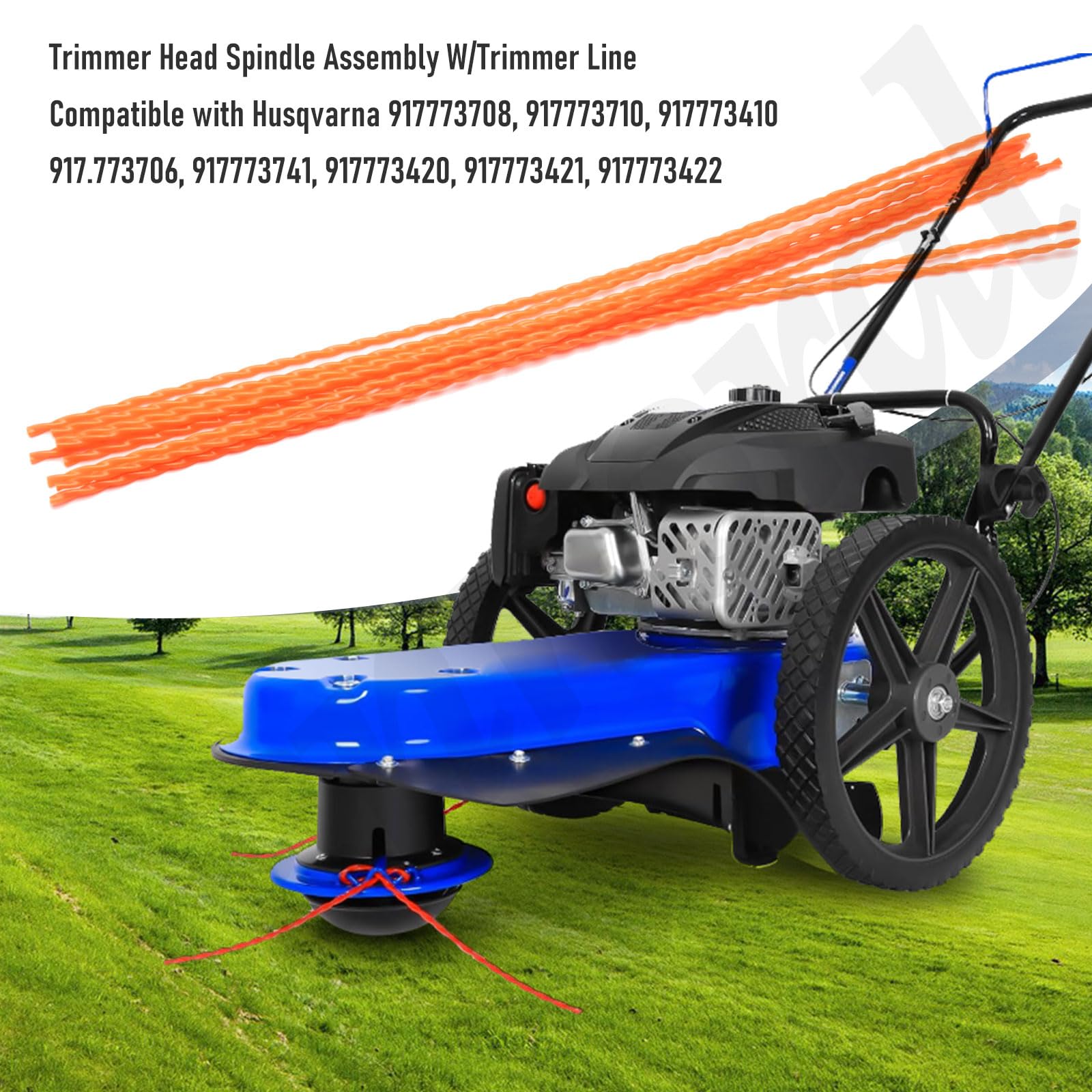Fennoral 596878501 - Conjunto de husillo de cabezal de recortadora con línea de recortadora compatible con Husqvarna Poulan 180333 172342 532180333 HU 625 WT PR22WT, WT420, J625HWT