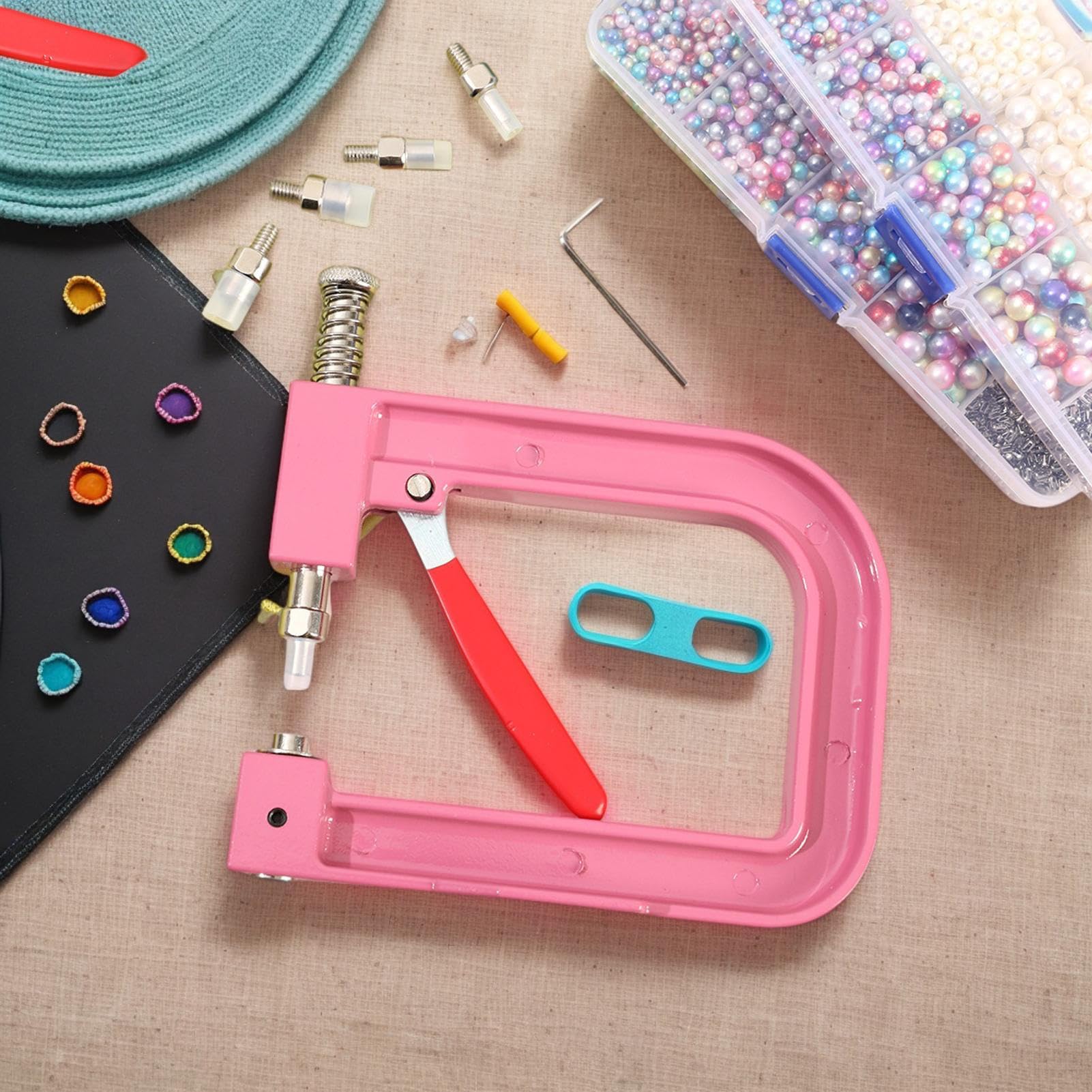 Patifirst Macchina per Incastonare Perle,Macchina Per Strass E Perle | Applicatore Per Creare Rivetti Artigianali Per Decorazione Gioielli Abbigliamento E Borsette