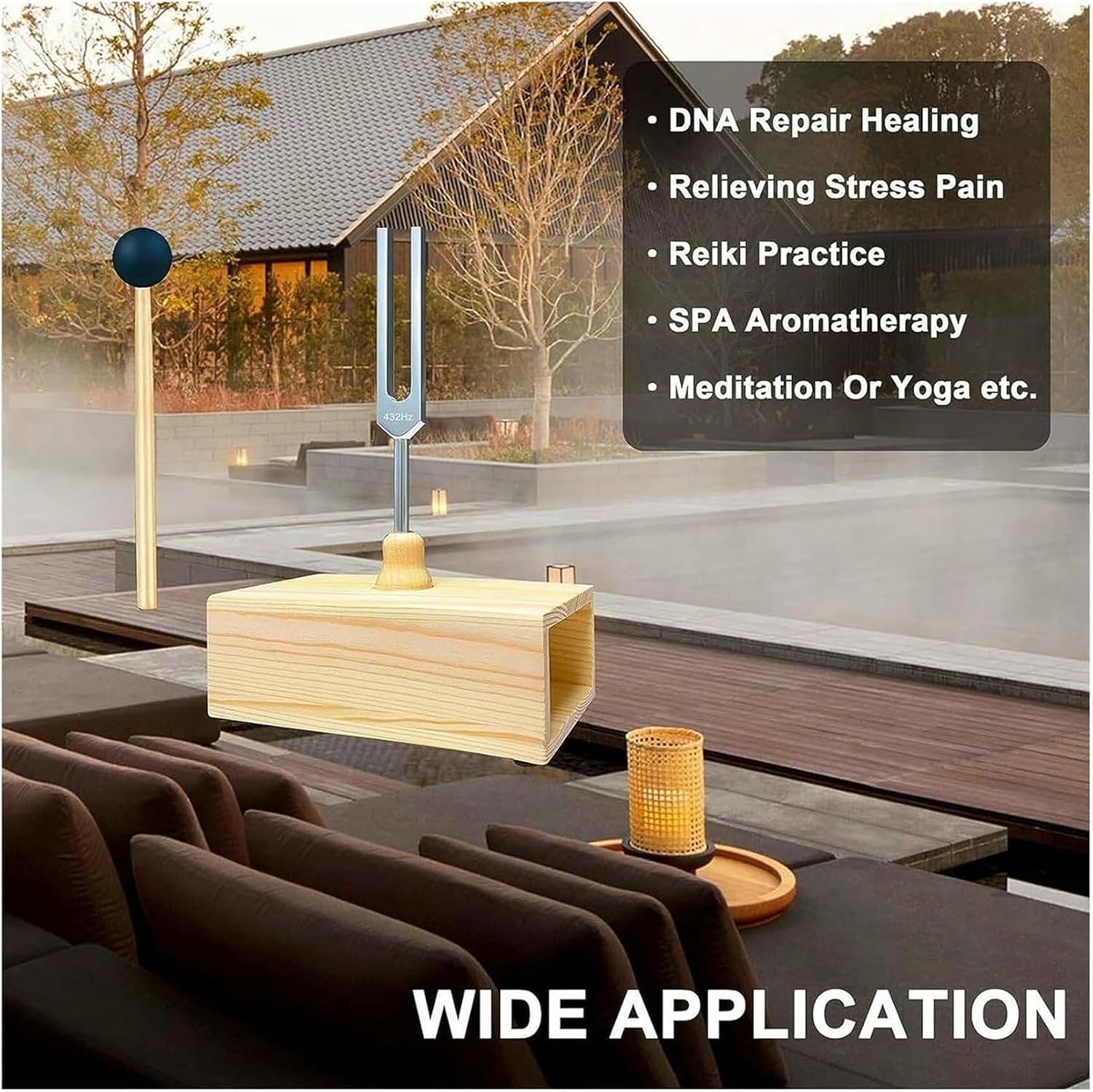 Tuning Fork with Resonance Box for Sound Healing and Meditation 2X Set Aluminum Alloy Tuning Forks with Wooden Box for Yoga Therapy Hearing Tests Stress Relief