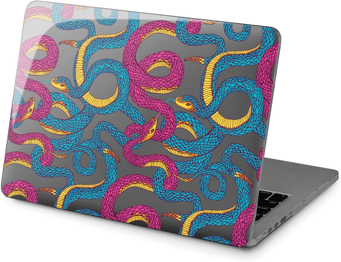 Hard Case Compatible for MacBook Pro 16 14 M3 M2 2023 M1 Pro 13 2022 Air 13 2021 Retina 2020 Mac 11 12 Colorful Design Glam Print Snakes Cute Protective Blue Pattern Cover Laptop Viper Pink