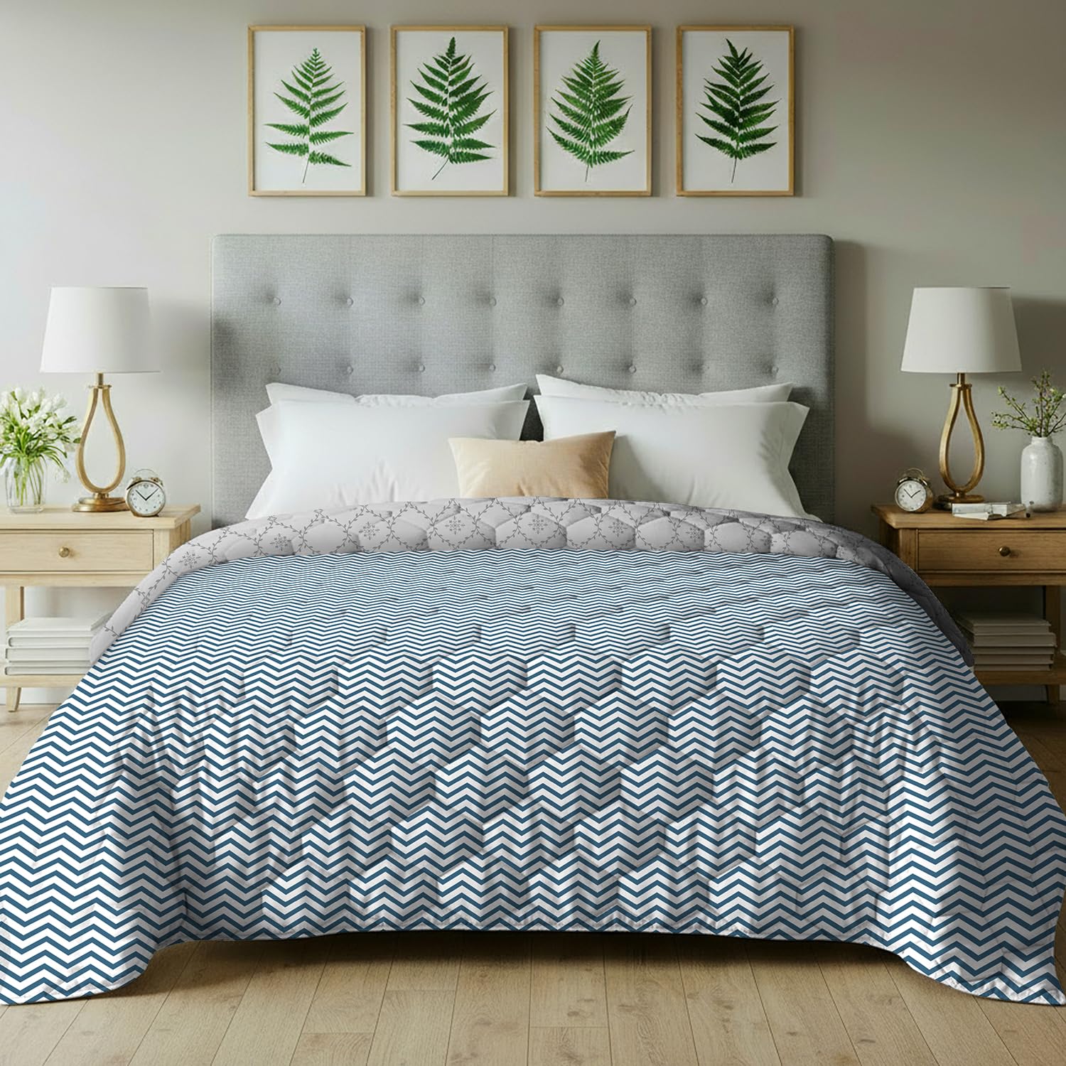 Urban Space Blanket for Double Bed, 120 GSM Microfiber 3 Layered Quilted Dohar, Soft Lightweight Reversible Printed AC Blanket Double Bed for All Season (California, 220x240 cm, Double Size)-image-48