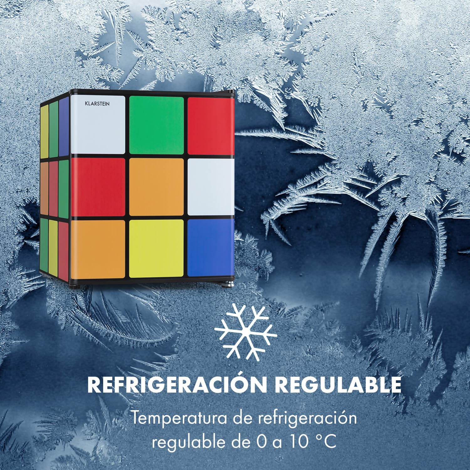 KLARSTEIN Solve - Mini nevera, minibar, sistema de refrigeración termoeléctrico, 48 litros de capacidad, mando giratorio mecánico, refrigeración: 0 a 10 °C, negro/color