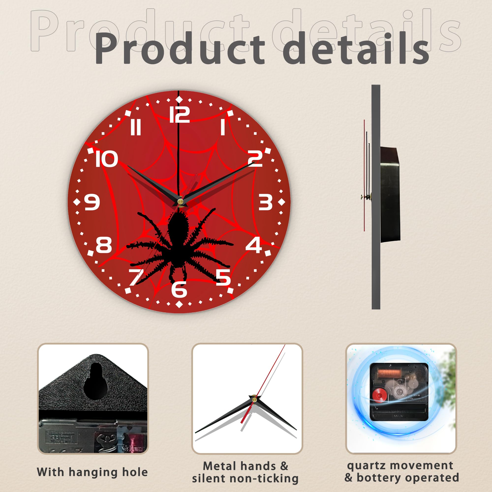 hang×トラウマ×tact./8 clocks 3 ballads Amazon.com: Spider On Spider Web Wall Clock Vintage Wooden Wall