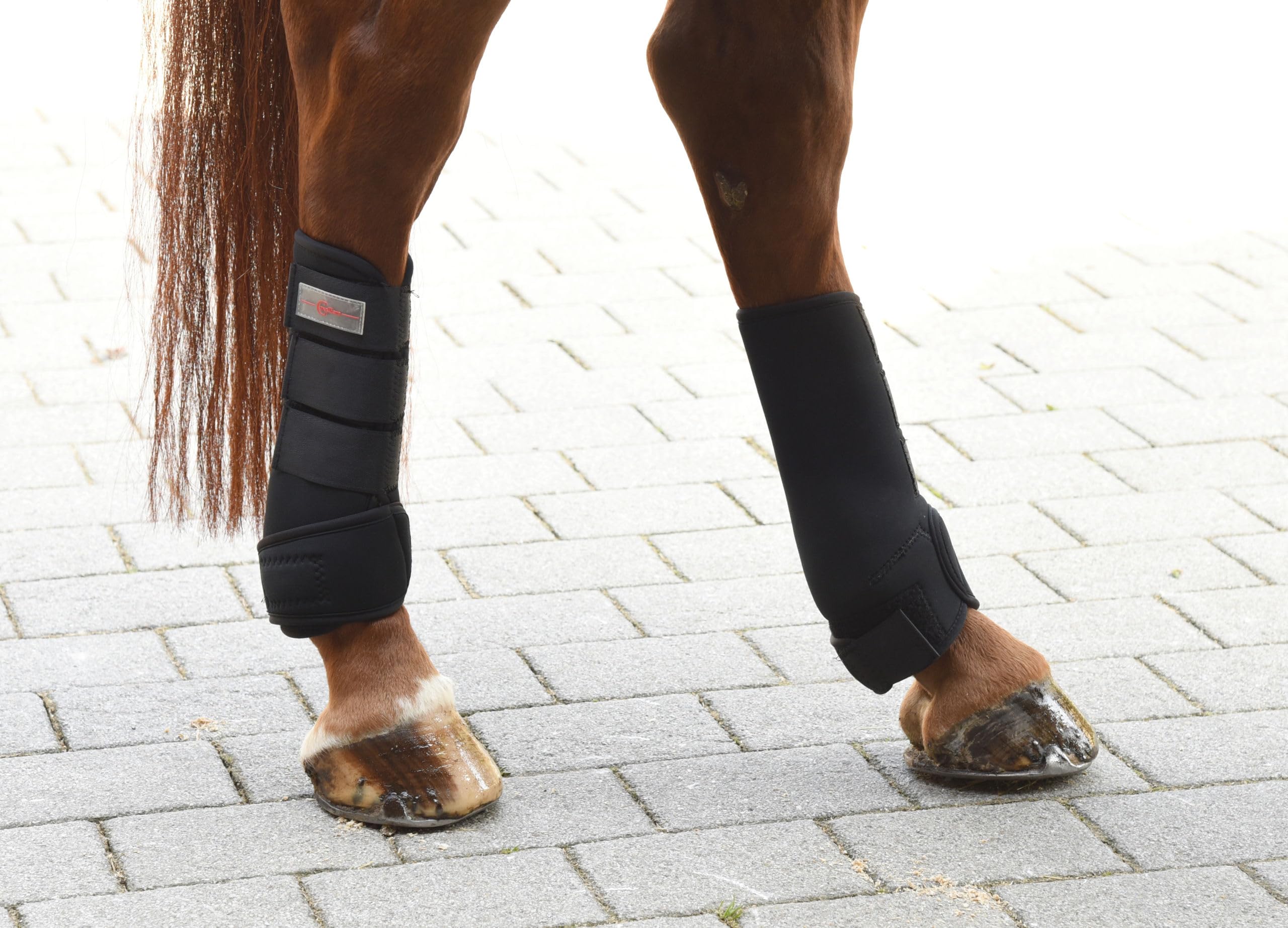 Kerbl Synthetic Rubber Fetlock Boots Set of 4 Black 3 Sizes