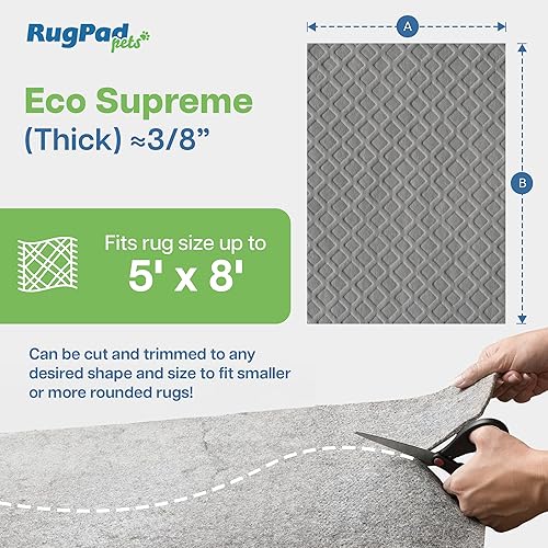 Miniatura 2 de Almohadilla antideslizante para alfombra con agarre de alfombra, acolchado de fieltro antideslizante para pisos, impermeable, lavable, ecológica,