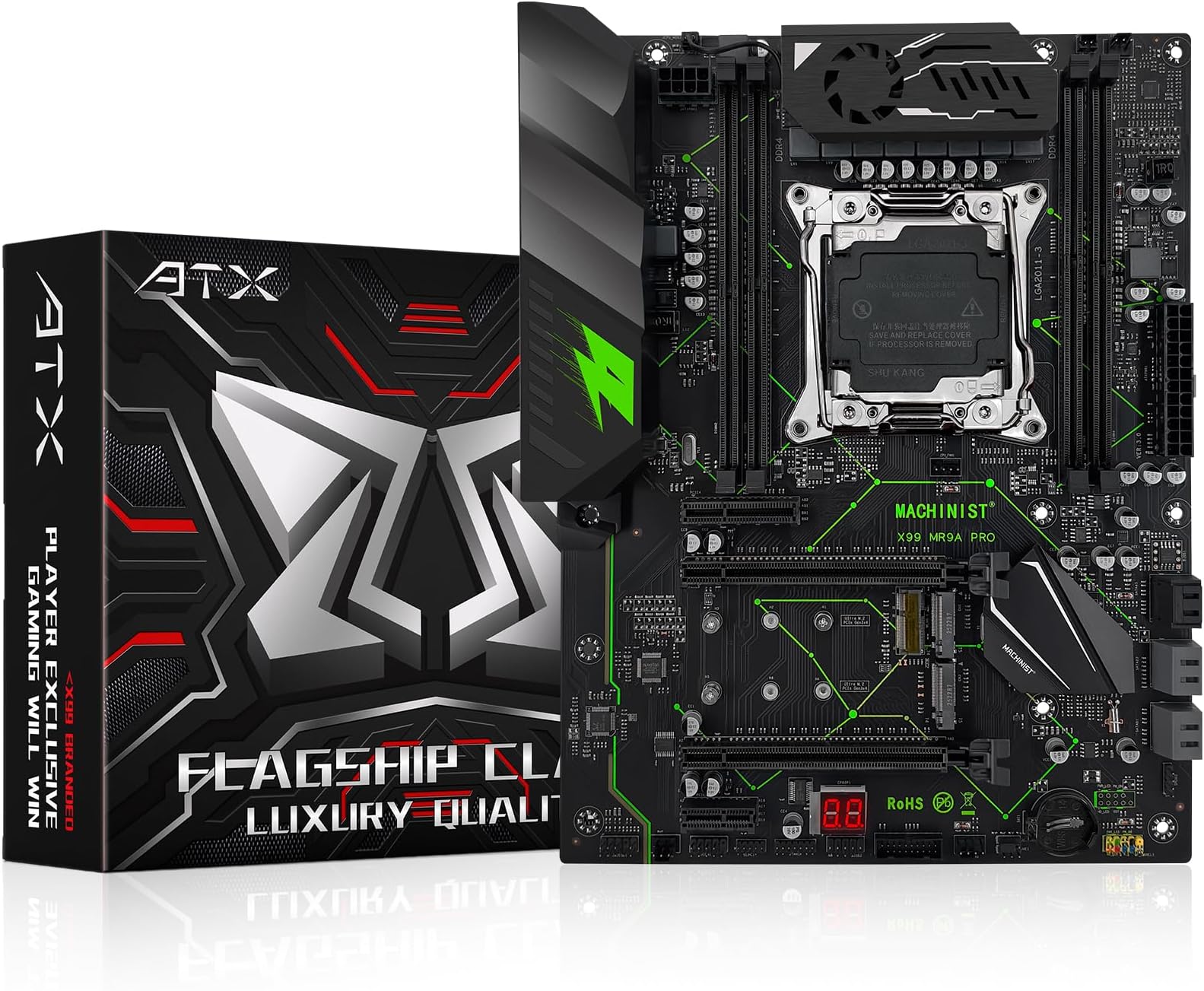 MACHINIST LGA 2011-V3 ATX Motherboard, X99 Gaming Motherboard with Self-Check Card (Intel 5th/6th Gen, PCIe 3.0, Dual M.2 Slots, DDR4, SATA 6Gb/s, USB3.0) for Intel XEON E5 V3/V4, Core i7 Series
