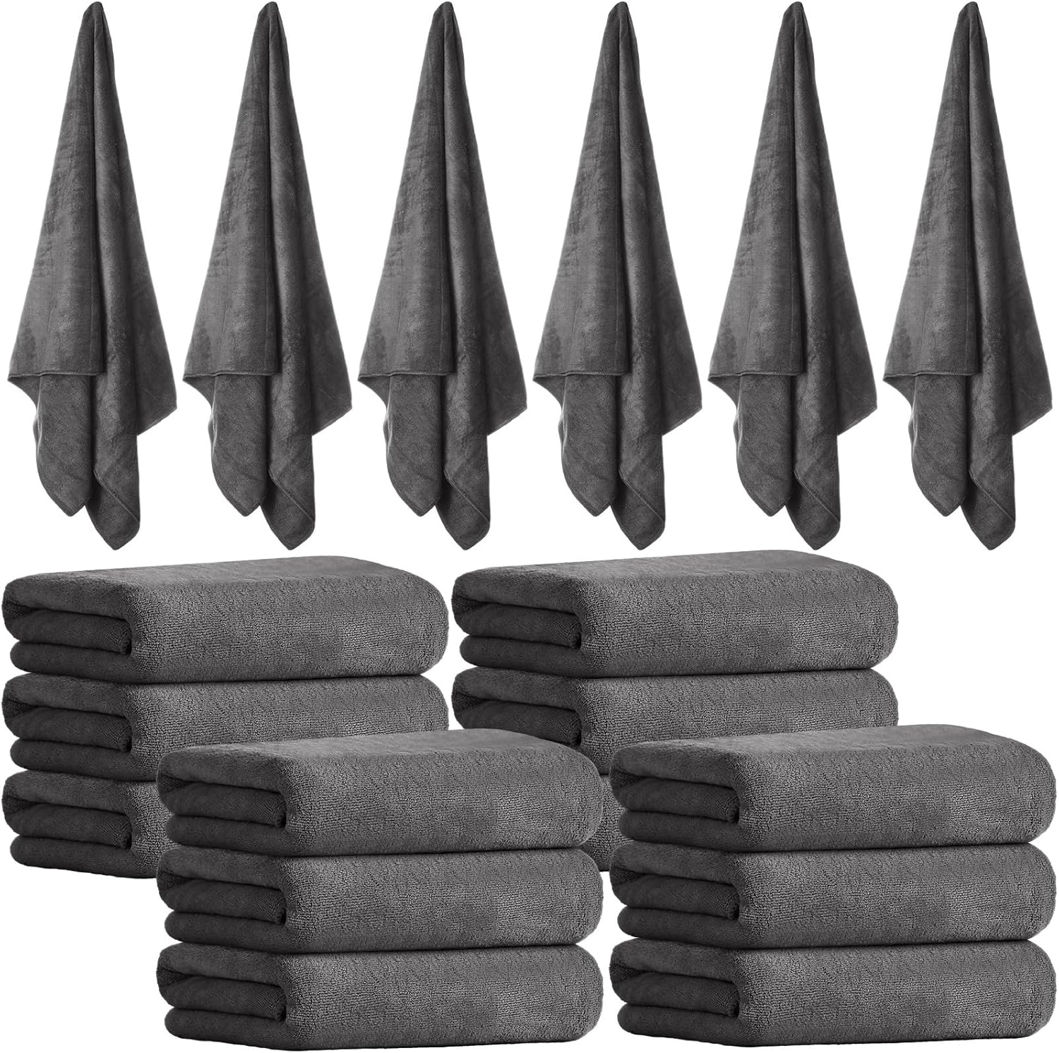 Amazon.com: SmoothNovelty Bath Towel Set 12 Pcs Microfiber Bath Towels ...