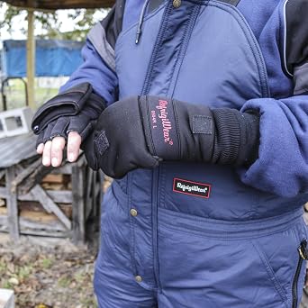 RefrigiWear Unisex Softshell Convertible Mitt Insulated Cold Weather Gloves, Comfort Rating -10F, Reinforced Palm Fleece
