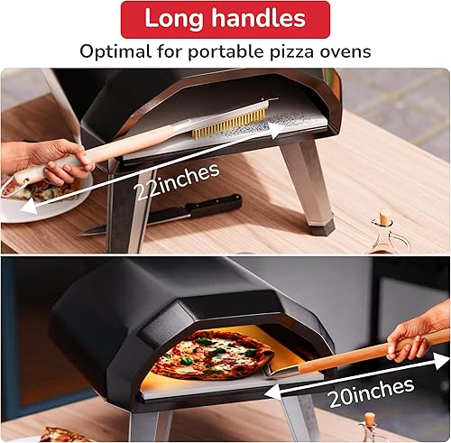 Miniatura 3 de Horno de pizza y cepillo de piedra con raspador, tenedor giratorio y paquete de burbujas - Accesorios y herramientas esenciales para cualquier horno