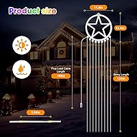 Vista 2 de Decoraciones de Navidad para exteriores, 323 luces LED en cascada, 8 modos de iluminación, luces de Navidad impermeables para exteriores