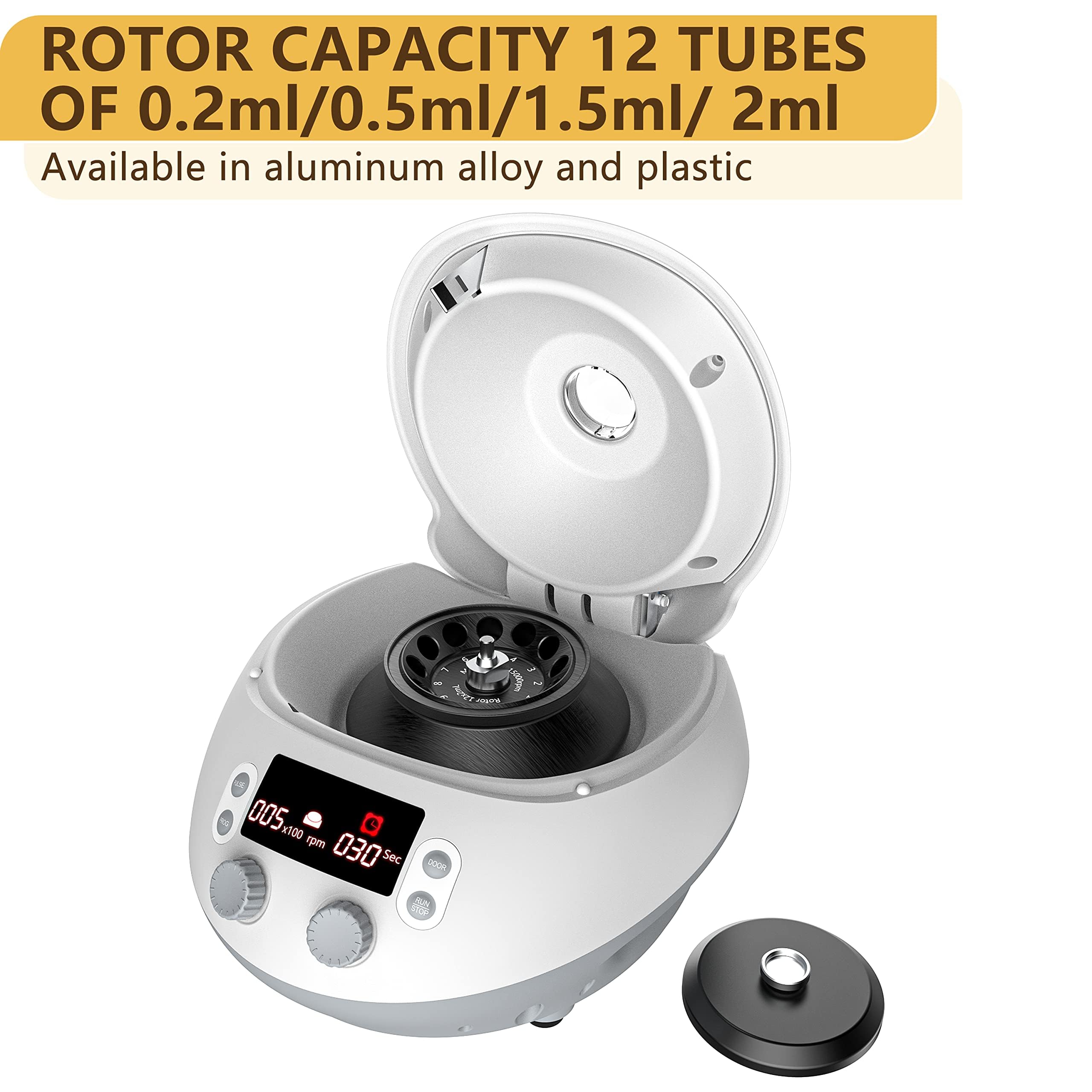 High Speed Micro Wirówka 15000 obr./min - Wirówka laboratoryjna z 12-rurowym wirnikiem do probówek 0,2 ml, 0,5 ml, 1,5 ml, 2 ml - sprzęt laboratoryjny