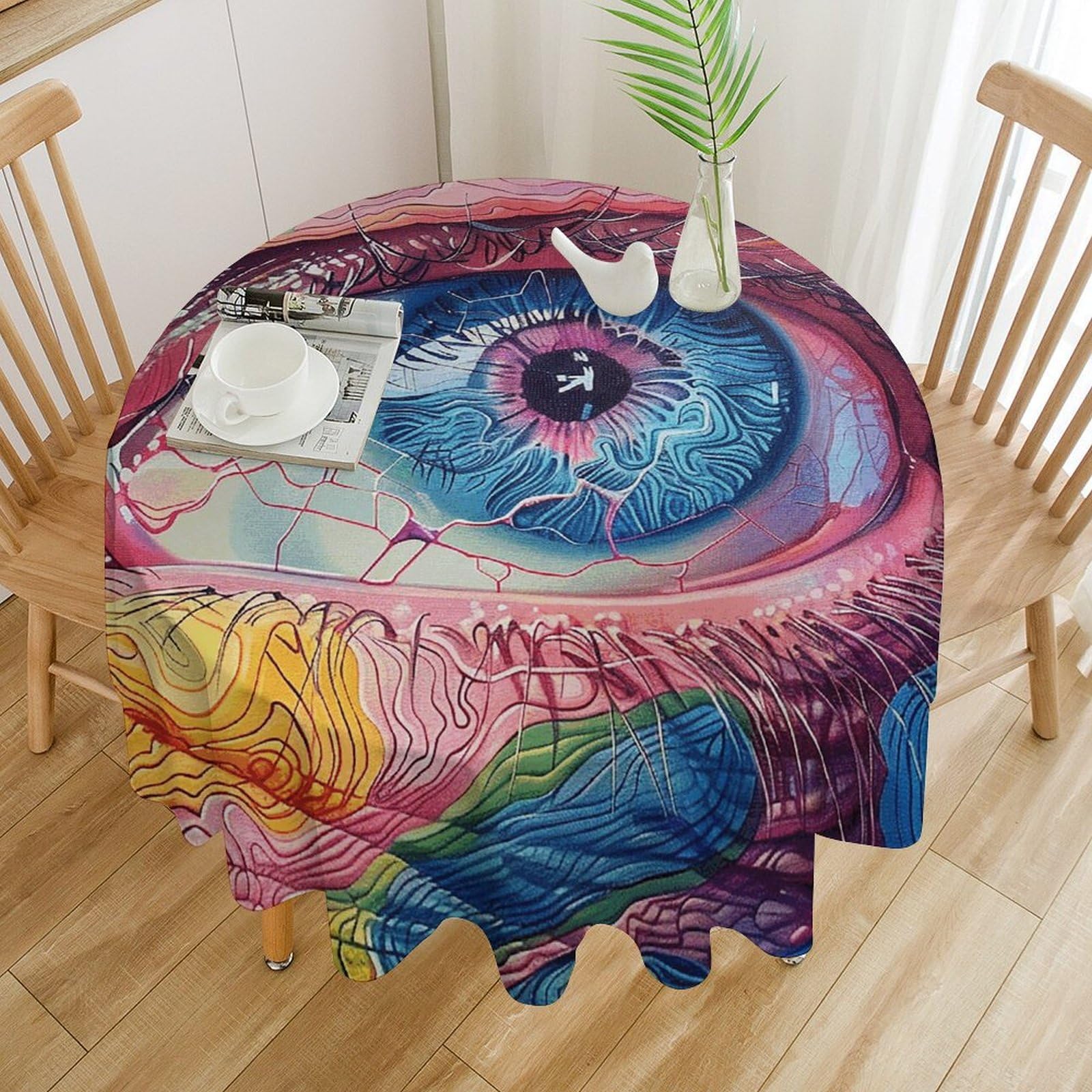 Nappe ronde imperméable anti-tache huile 177,8 cm pour banquet et buffet