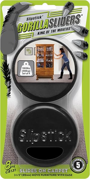 Slipstick 3.5 Inch Round Furniture Sliders for Carpet