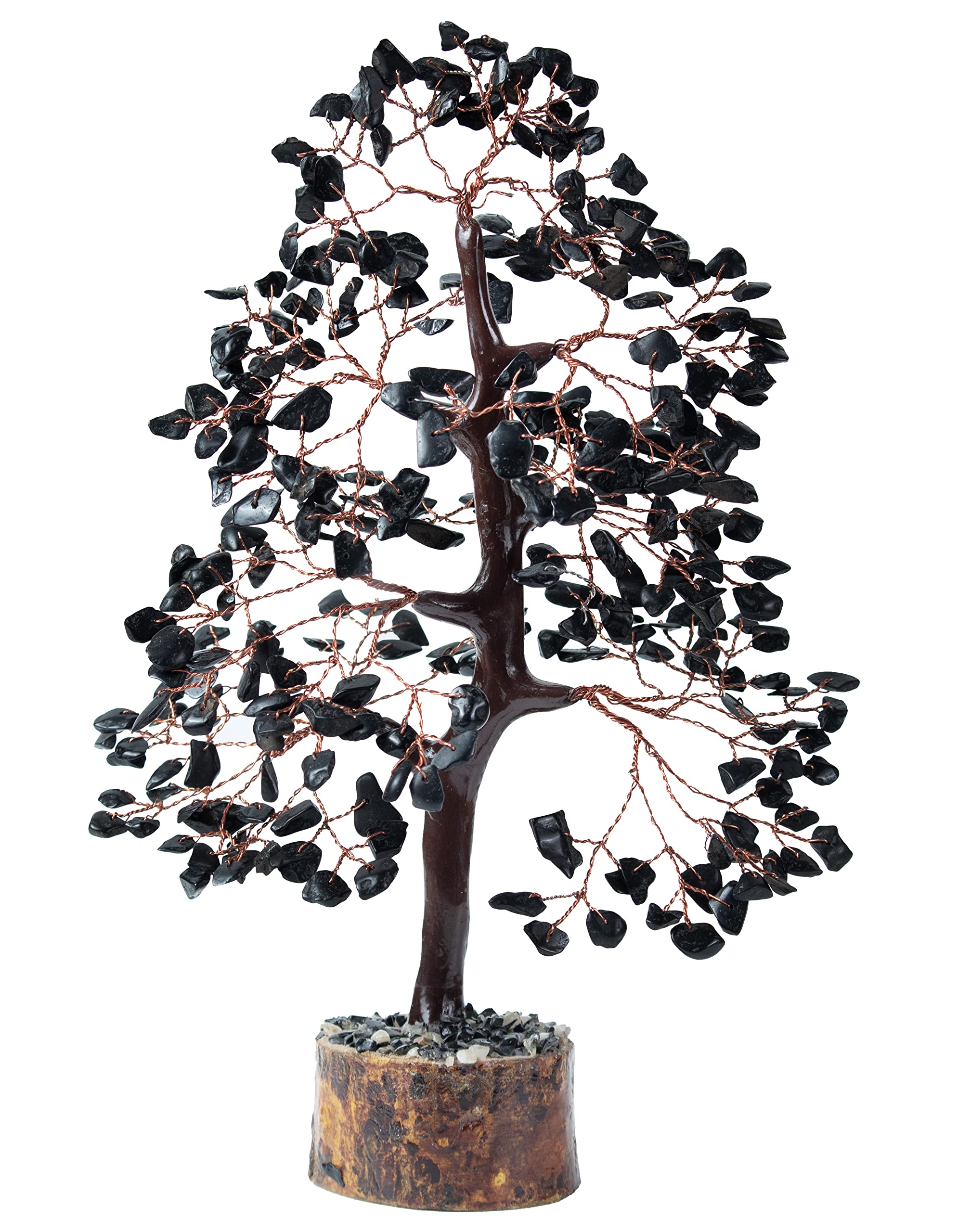 Crystal Tree - Showpiece for Home Decor 10-12 Inch (Black Tourmaline (Copper Wire))