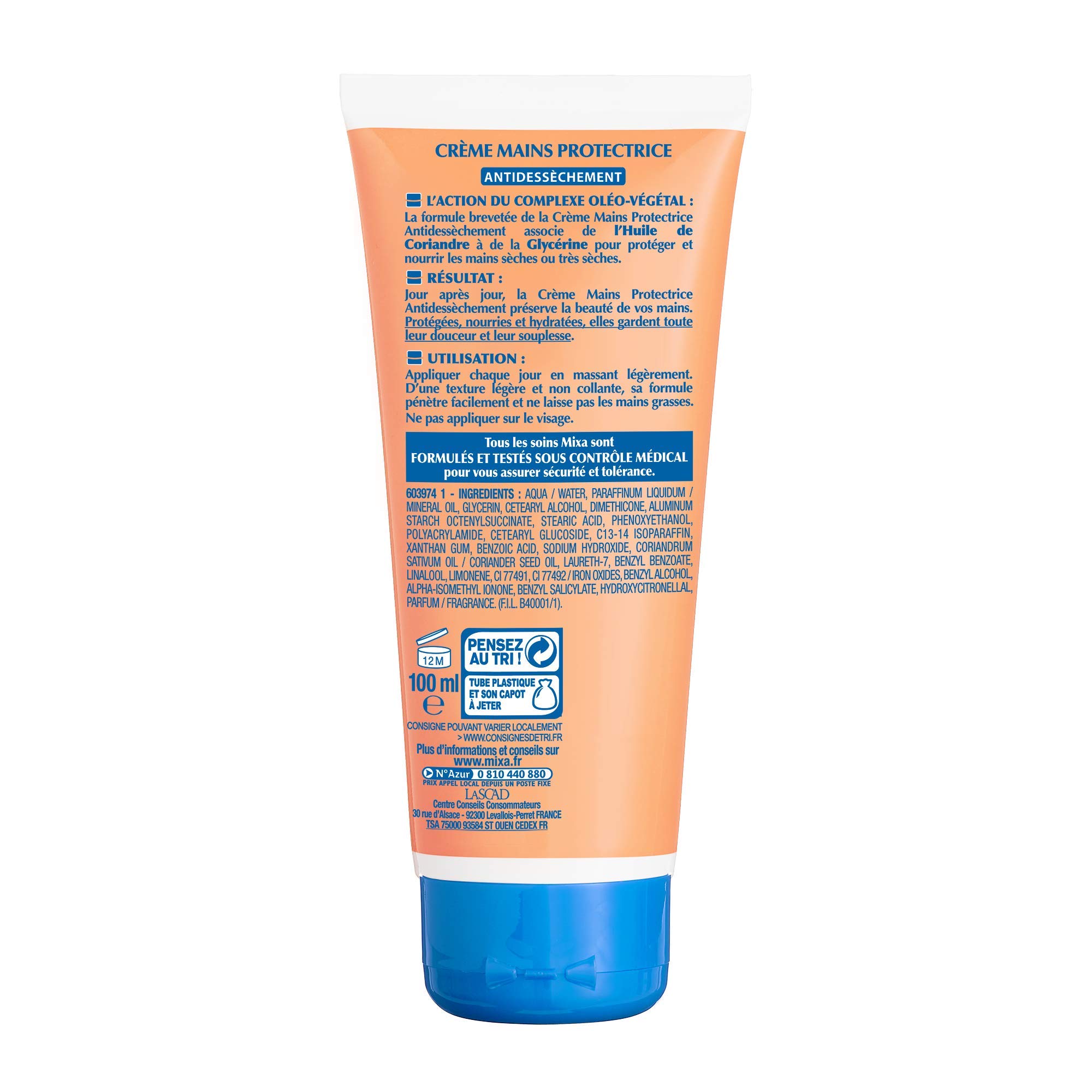 Mixa Intensive Skin Dry - 100% olej roślinny ochronny krem do rąk - ochronny krem do rąk - 100 ml